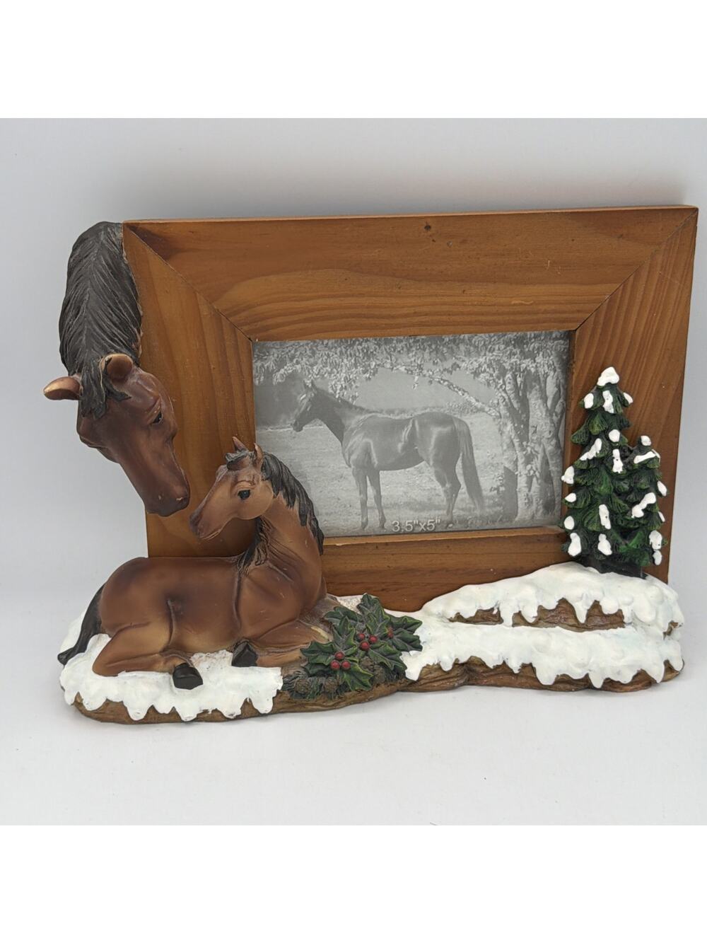 Popular 3.5x 5 3-D Christmas Horse Resin Photo Frame Western Cowboy Tabletop